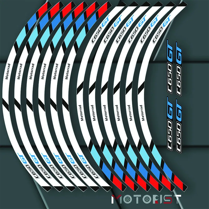 

Motorcycle front and rear wheels Edge Outer Rim Sticker Reflective Stripe Wheel Decals For BMW S1000RR