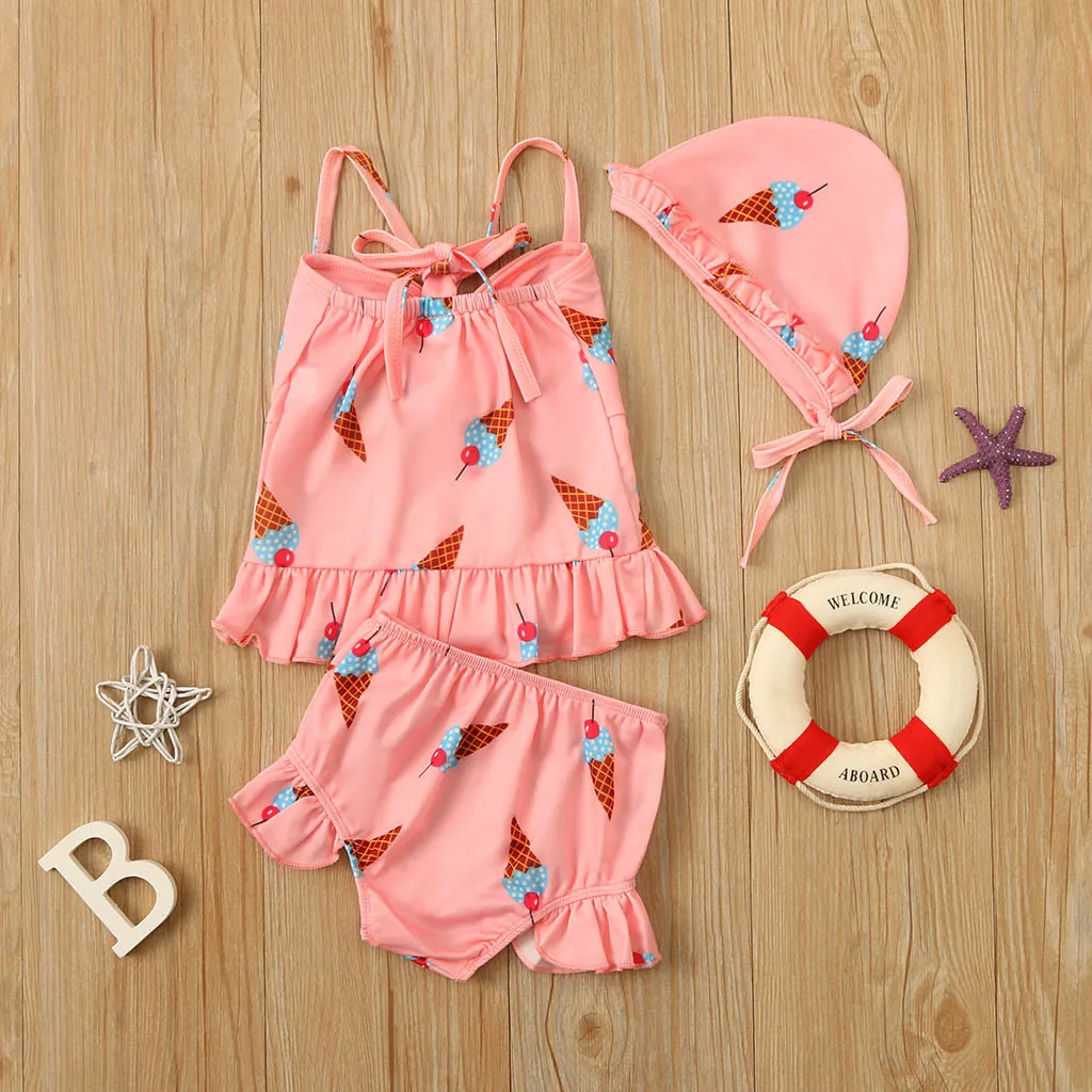 Детский купальник-бикини для маленьких девочек купальный костюм из двух