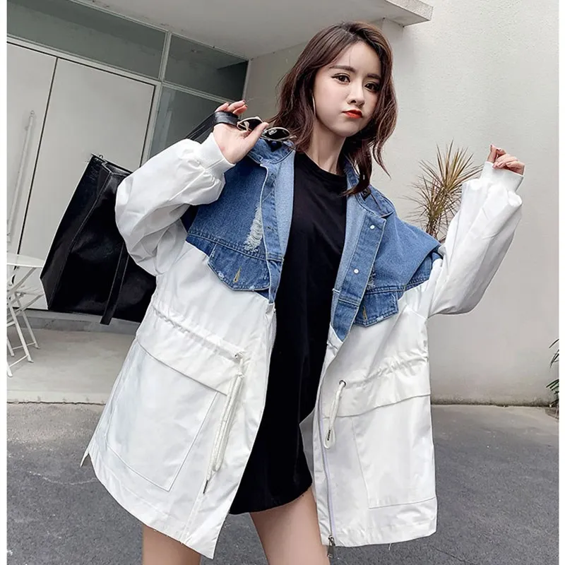Женская Весенняя Осенняя Корейская поддельная двухкомпонентная Лоскутная