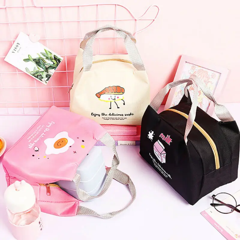 Портативная сумка для ланча с милым мультяшным принтом изолированные