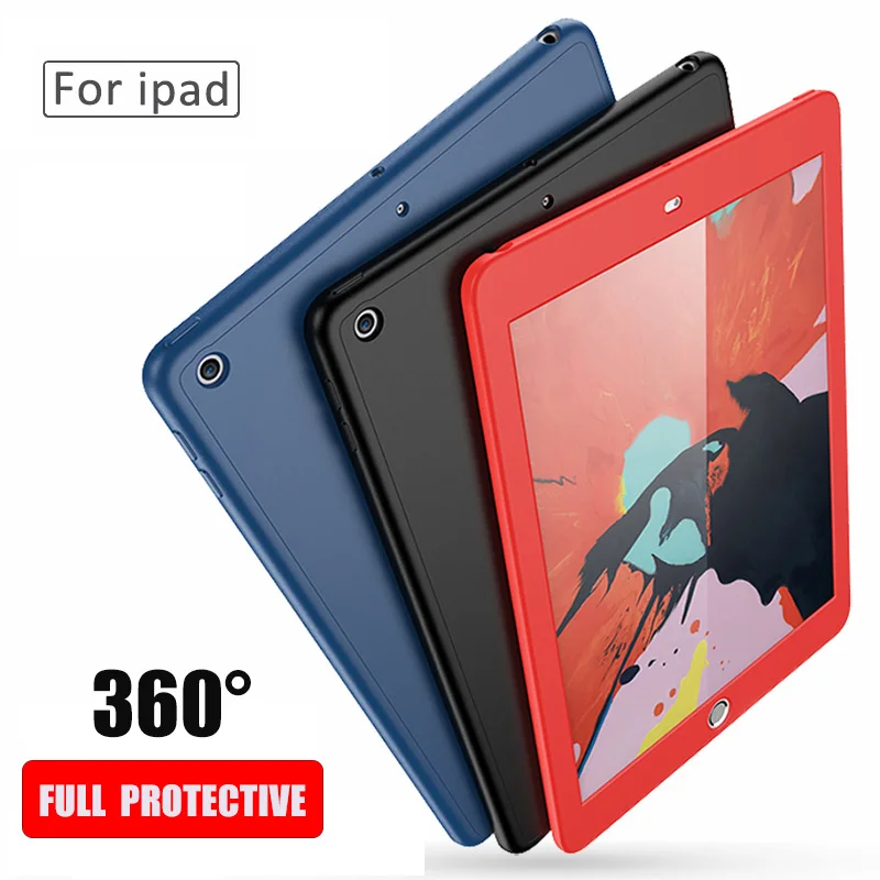 

Закаленное стекло для Apple iPad 9,7 2017 2018 5th 6th A1823 A1822 A1893 A1954 чехол 360 градусов передняя и задняя полная крышка силиконовый чехол