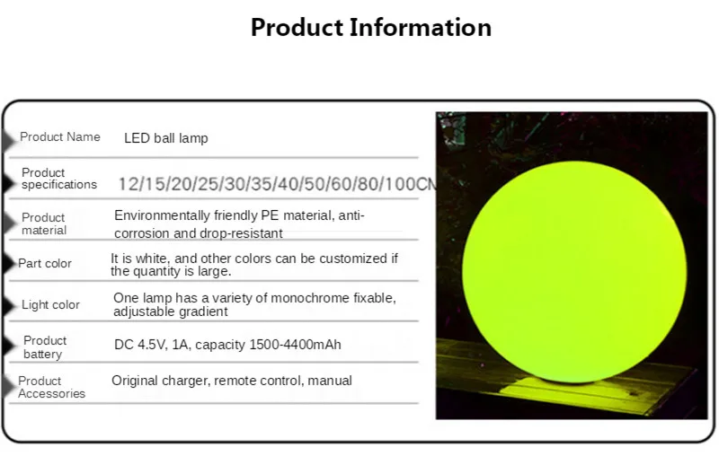 Светодиодный светящийся шар праздничный реквизит украшение с дистанционным