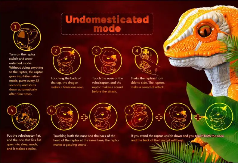 Креативная Velociraptor фигурка, Электрический динозавр, домашние животные, игрушка для кончика пальца динозавра, Умная игрушка, электронный питомец, модель динозавра
