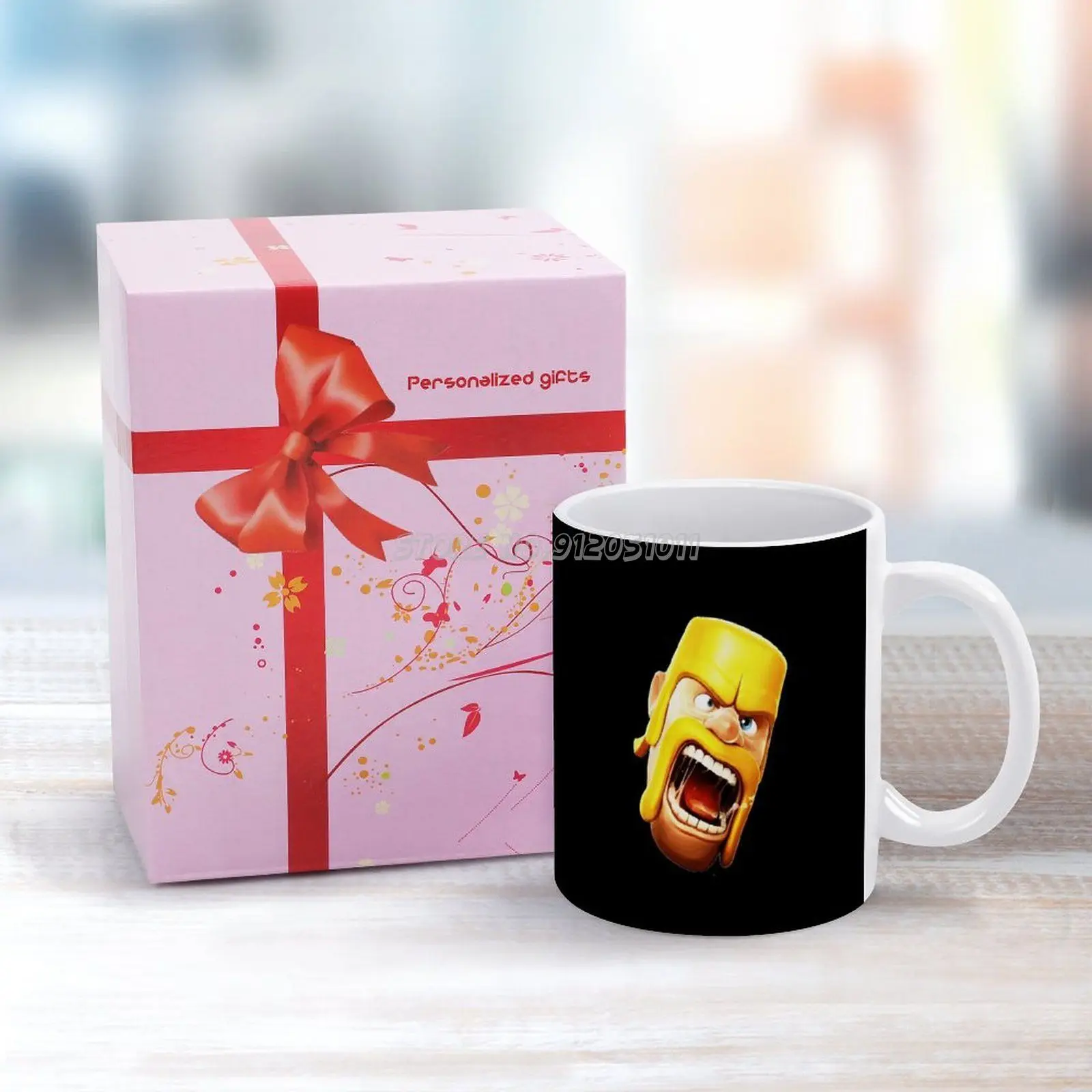 Fanart White Mug Ceramic Tea Cup Birthday Gift Milk Cups and Mugs Games Royale Clan Monster Fighter King And Townhall | Дом и сад
