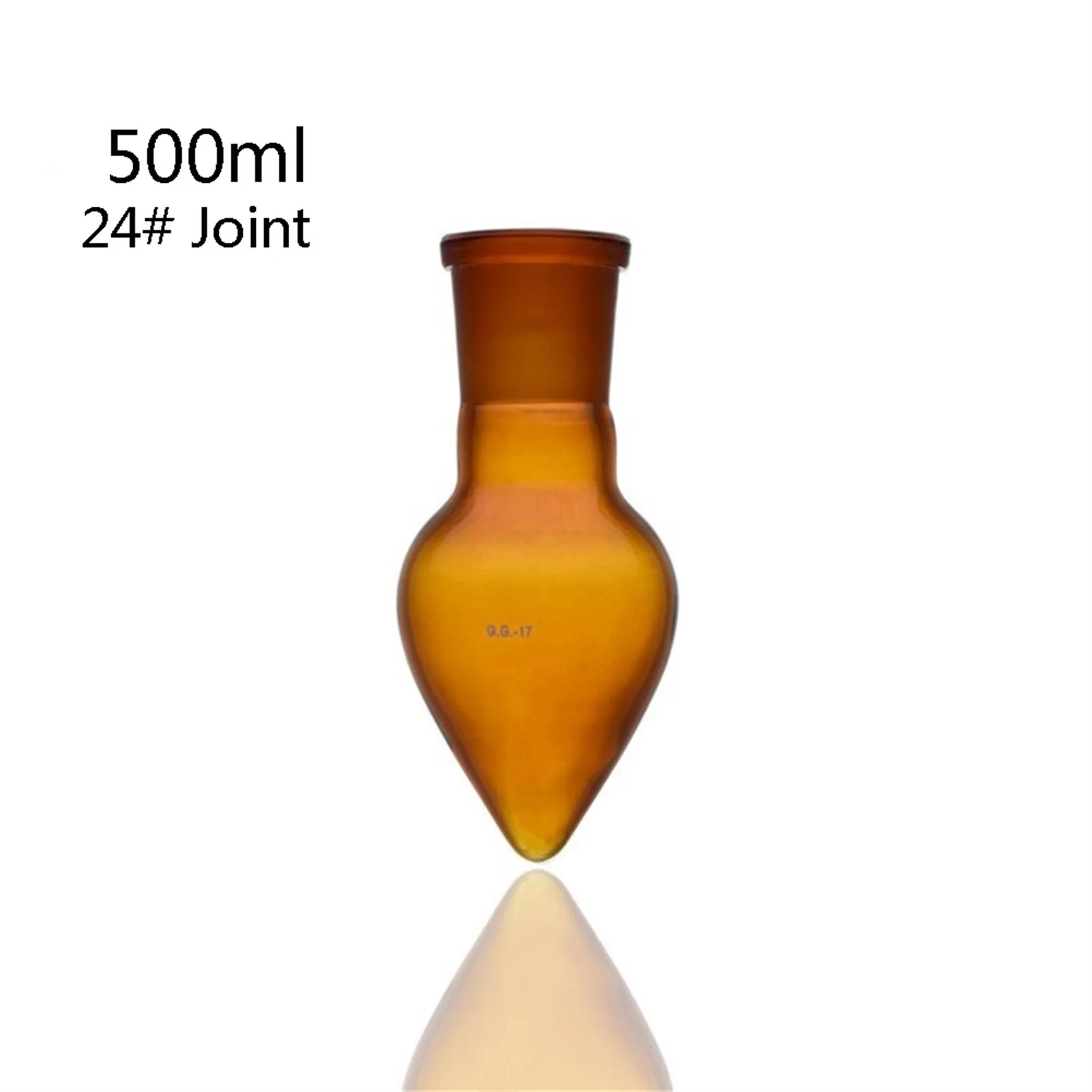 

500ml Amber Boiling Flask Pear Shaped With 24# Joint 3.3 Borosilicate Glass Heat Resistant Rotary Evaporator Flask-