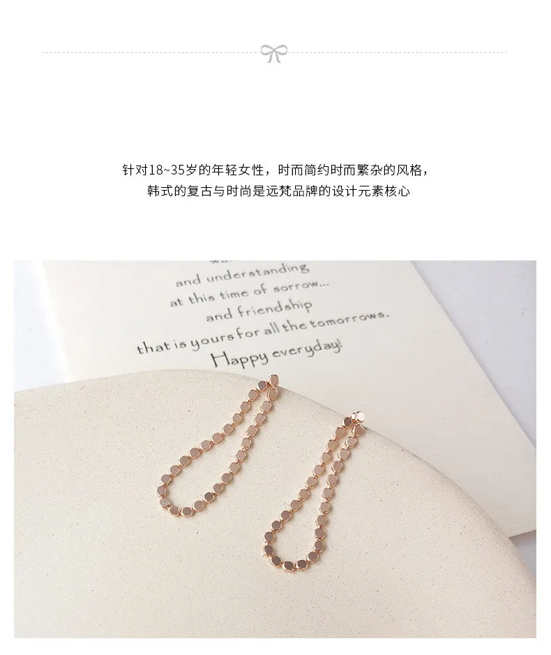 

Harlig sterling silver 925 rose gold color long tassel earrings for women allergy free fashion jewelry free shipping