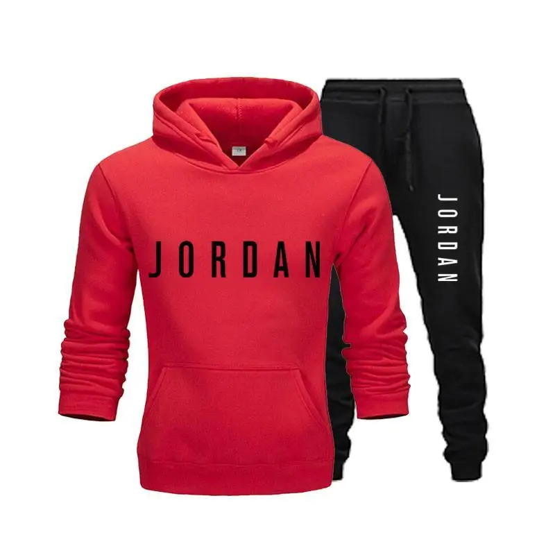 

Conjunto de 2 piezas chndal estampado para hombre Sudadera con capucha y pantalones para correr y ropa deportiva informal 2020
