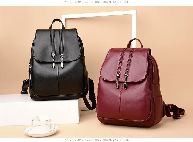 Brand New Laptop Backpack Women Leather Luxury Backpack Mochilas Feminina Ladies Fashion Backpack Satchel School Bag Pu