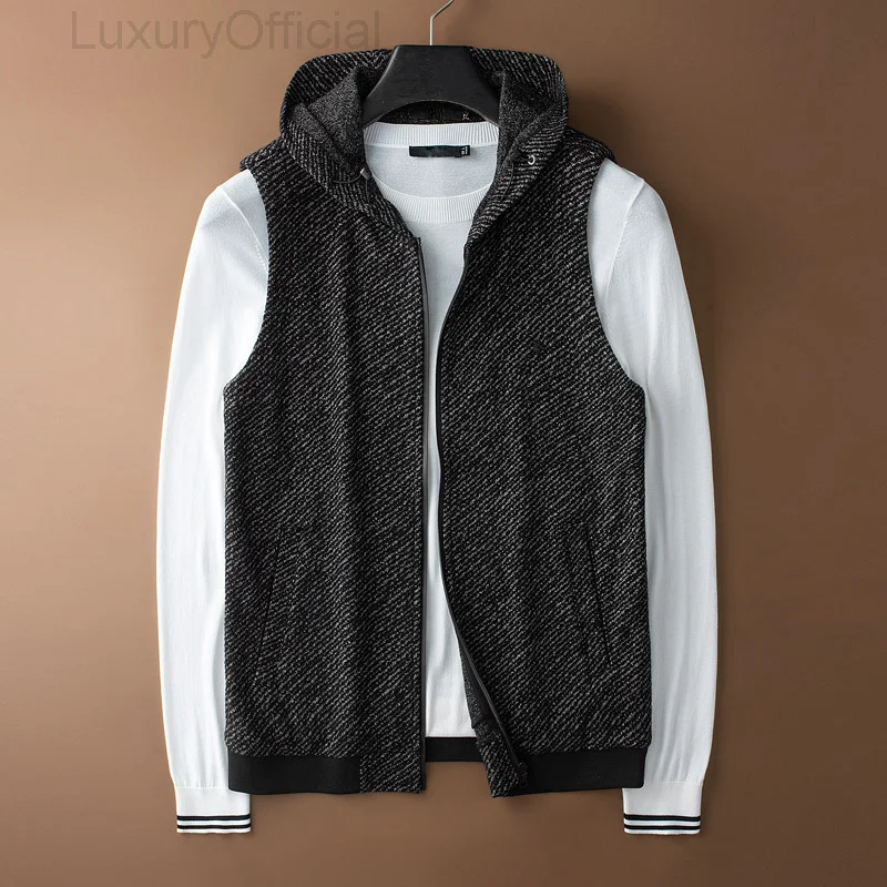 

Осенний Новый мужской жилет с капюшоном, Мужская молодежная модная повседневная жилетка из тонкой зернистой пряжи с цветами, Мужское пальт...