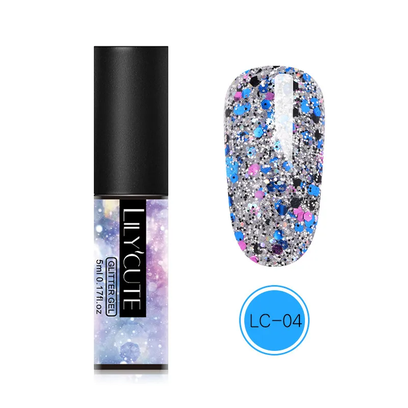 glitter 04 LILYCUTE блестки Гель-лак для ногтей замочить от ногтей УФ светодиодный Блеск Гель-лак для маникюра инструмент для дизайна - Цвет: glitter 04