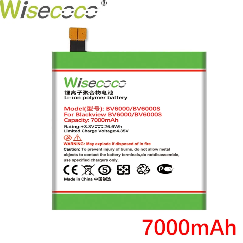 Wisecoco новая продукция батарея для Blackview BV6000 BV6000S BV7000 PRO BV8000 мобильный телефон