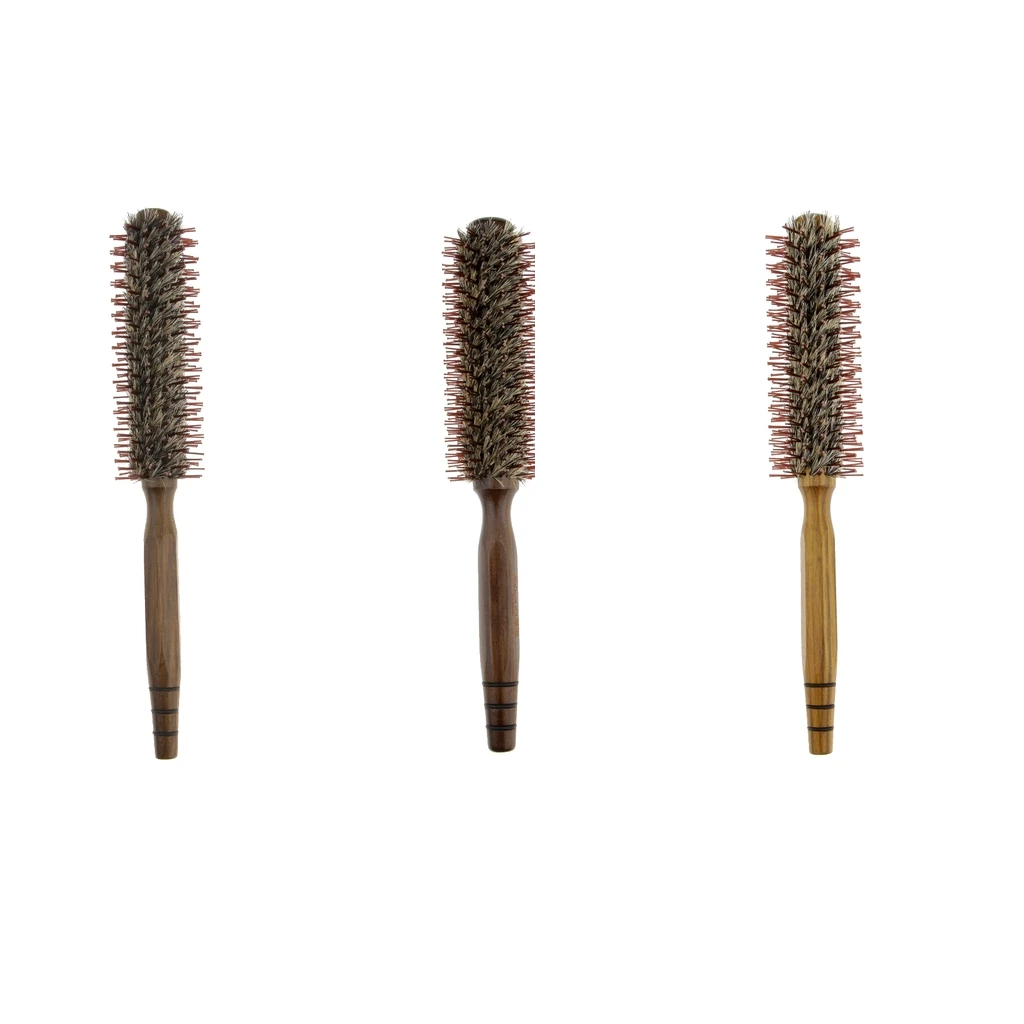 Деревянная круглая бриллиантовая щетка с завитой щетиной кабана|Круглые щетки| |