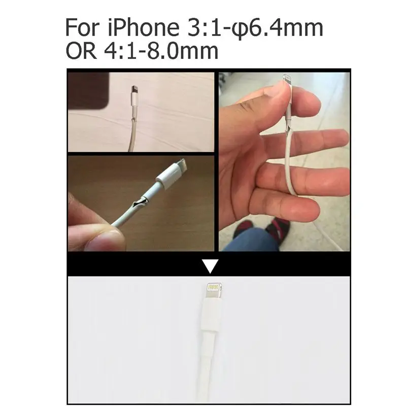 20 шт Белый 3/4: 1 термоусадочная трубка оберточная проволока для iPhone iPad Android Samsung