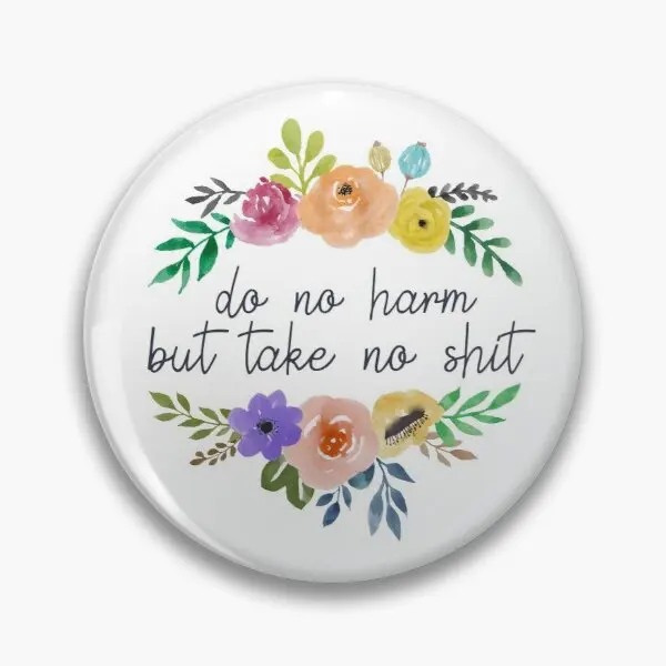 

Do No Harm Floral Outline Soft Enamel Pin Funny Decor Fashion Brooch Jewelry Lapel Pin Collar Hat Creative Cute Women Gift