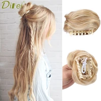 difei synthetic red donut grabs hair bun wig female ponytail extend heat resistant hair bun wig daily wear