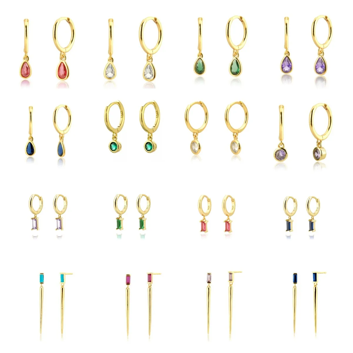

Color Pendiente Geometric Square Rainbow Drop Hoop Earrings for Women Party Youth Jewelry Birthday Gift Accessories 2021 Trend