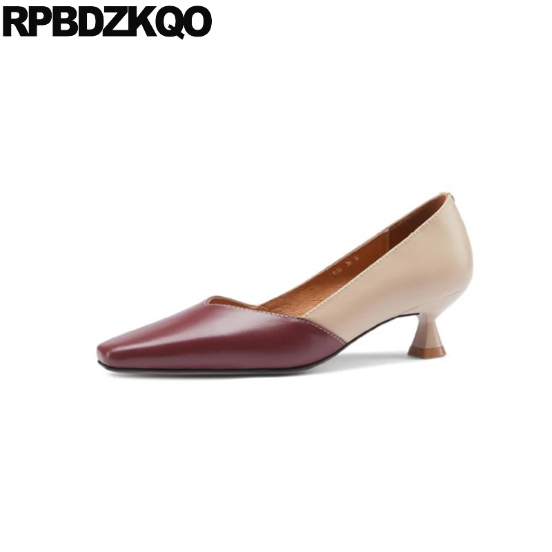 Для офиса на среднем каблуке 10 42 мульти Цветной квадратный носок тонкие 11 43