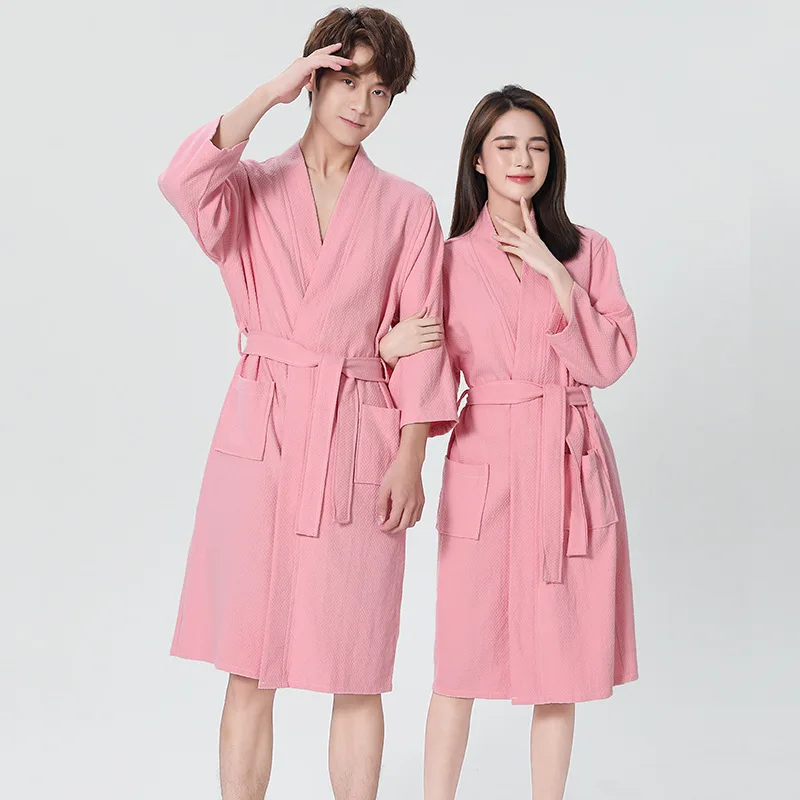Women's Robe Waffle Cotton Bathrobe Winter Robe Pyjamas Bath Spring and Warm Bath Suit Badjas Female Sleepwear Robes 2021