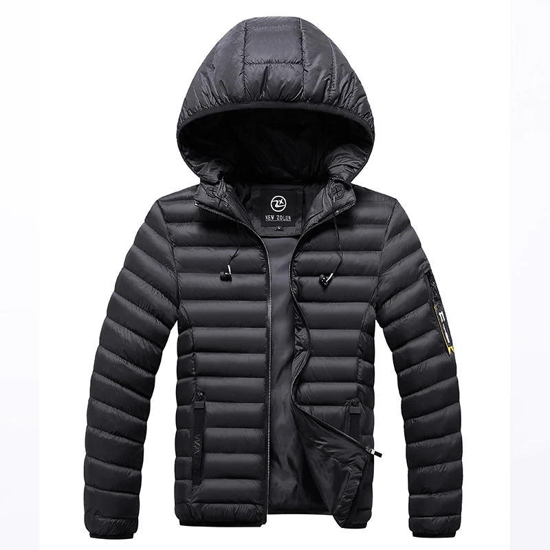 HQ992 Black Осеннее Новое поступление, мужское повседневное одноцветное пальто, модные толстовки, брендовая теплая зимняя куртка на утином пуху, весенняя одежда - Цвет: HQ992 Black