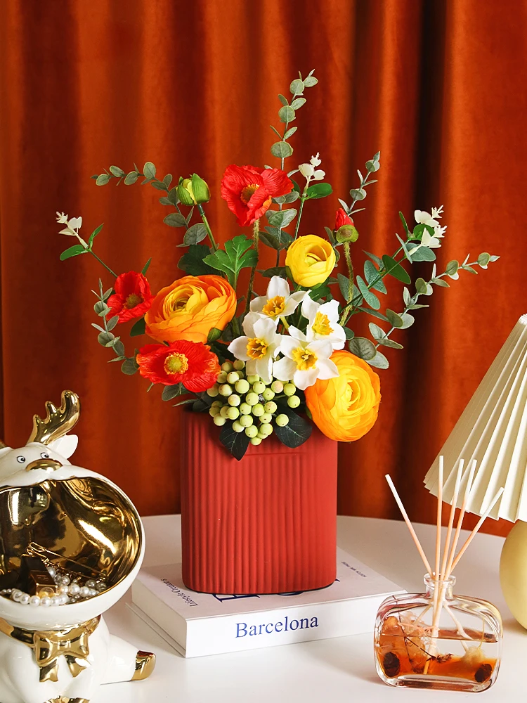 

Скандинавская креативная керамическая ваза Morandi, скульптурные вазы для гостиной, контейнер для засушенных цветов, украшение для дома