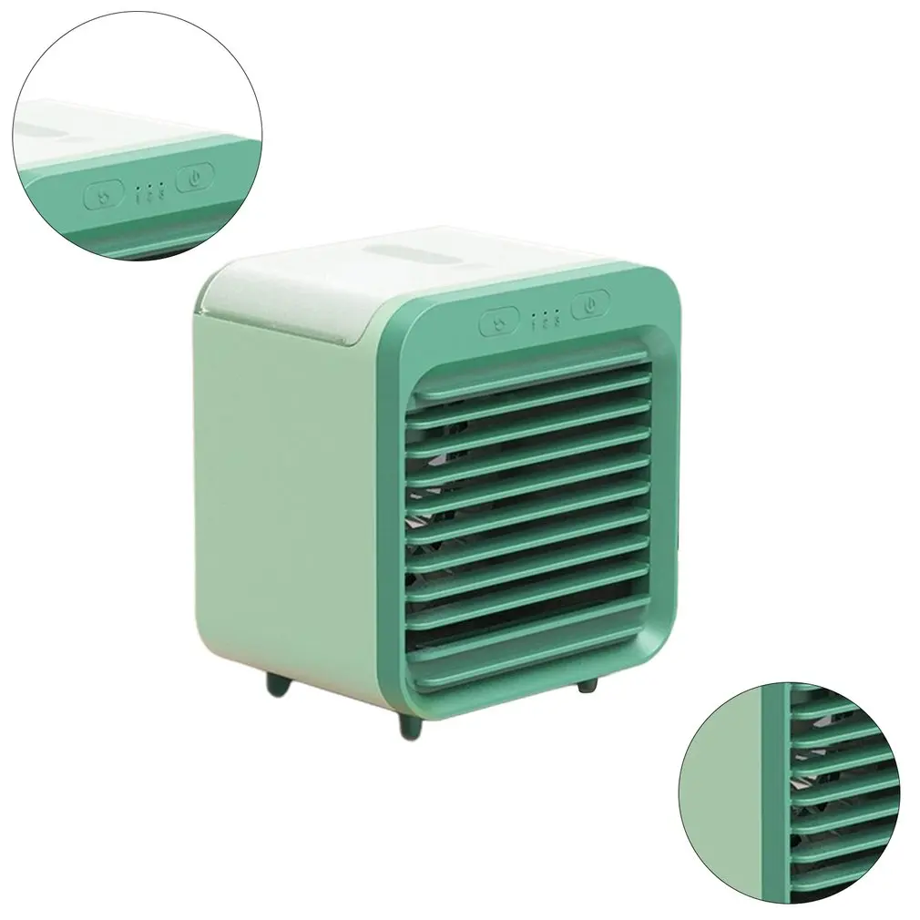 

Air Cooler Fan Mini Desktop Air Conditioner With Night Light USB Water Cooling Fan Humidifier Purifier Multifunction Fan