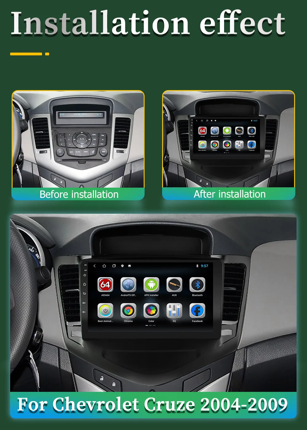 Магнитола для Chevrolet Cruze стерео-система на Android 10 0 с восьмиядерным процессором DSP 2009