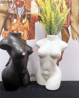 ceramics vases body art bust statue flower insert ornaments frosted porcelain crafts creativity vase desk decor home decoration