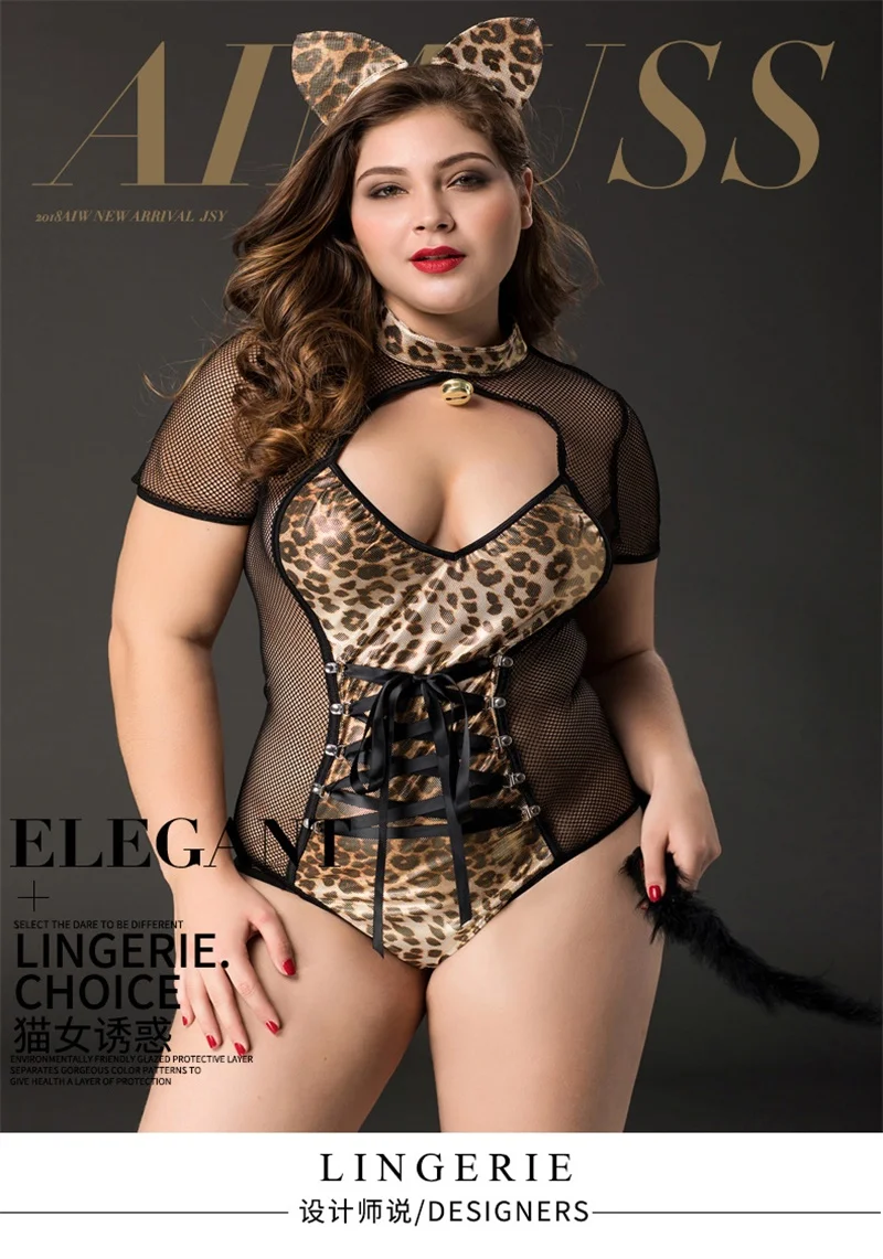 

DUOJIAOYAN Plus size katze costume Adult Fancy Party sexy outfit Cat Girls Leopard uniform