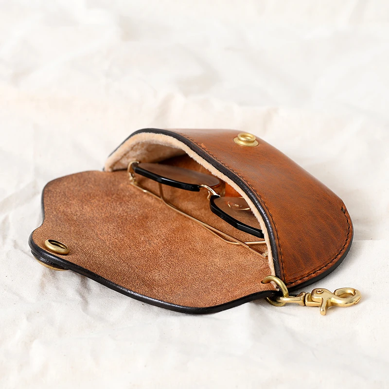 Кожаный винтажный Чехол унисекс кошельки для солнцезащитных очков из дубленой