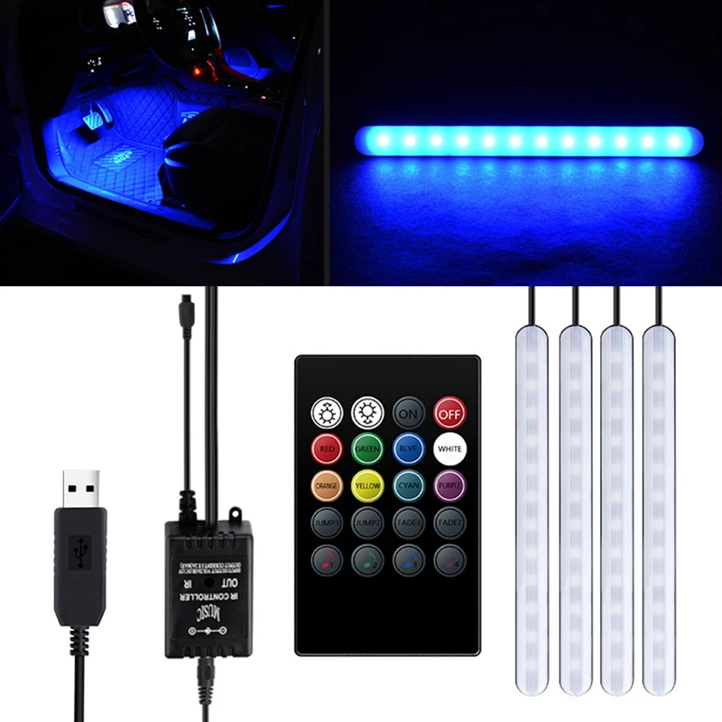 7-цветная RGB светодиодная Автомобильная атмосферная лампа Неоновая полоса