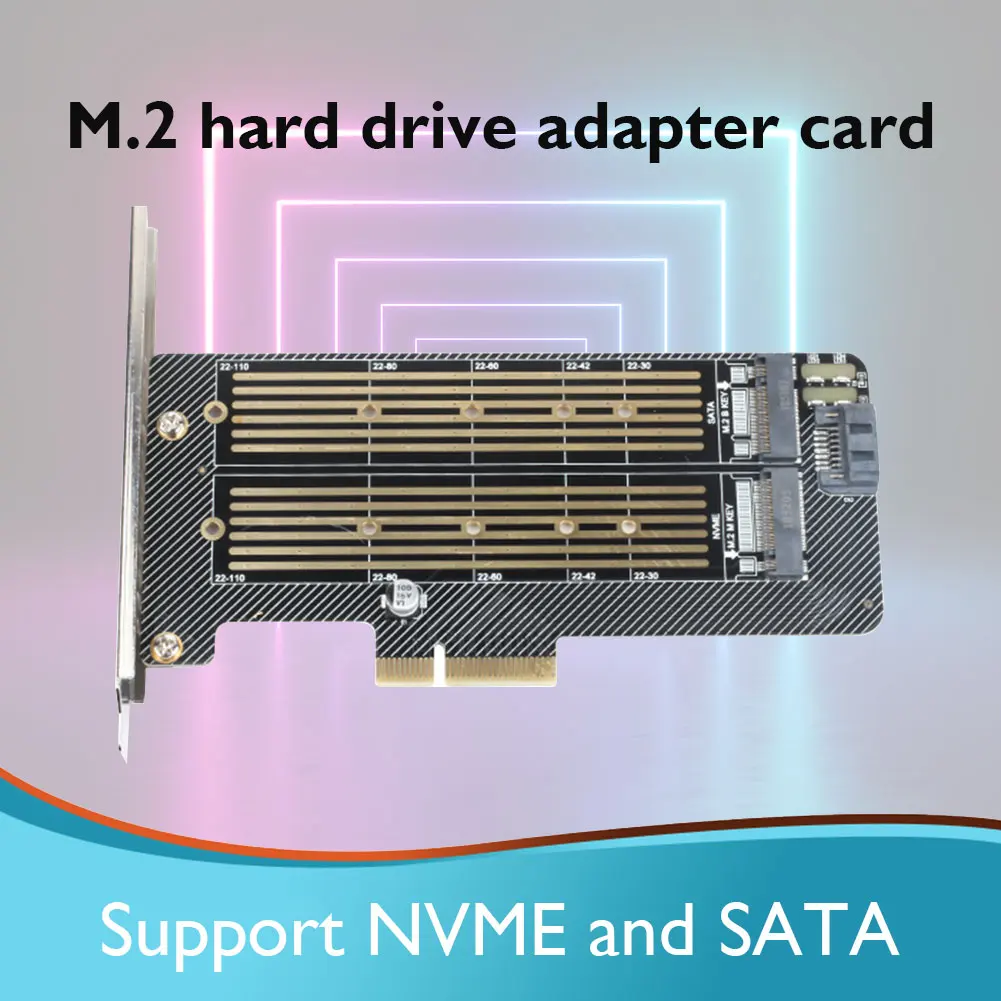 

Dual M.2 PCIe Adapter PCI-E 3.0 X4 to M.2 M Key + B Key Expansion Card