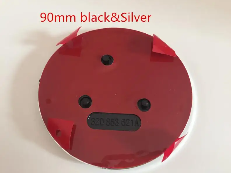 90mm black silver 1 шт. для черного, серебристого, зеленого цвета 90 мм 80 мм 79 мм крышка переднего капота автомобиля эмблема задний багажник значок Стайлинг для Octavia Fabia Superb Yeti - Название цвета: 90mm black silver