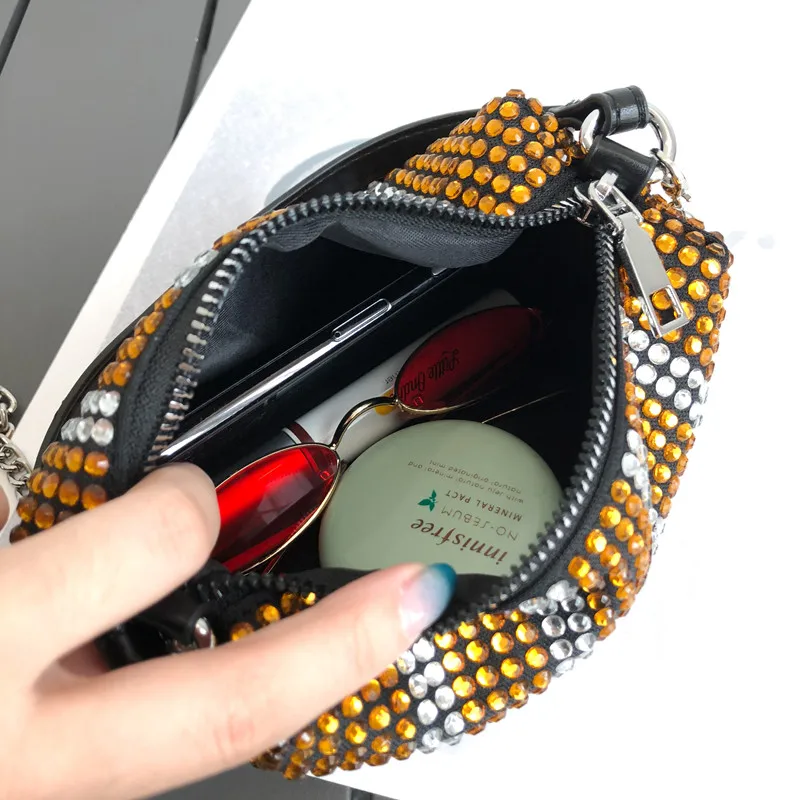 Роскошные женские сумки с блестящими стразами дизайнерские модные через плечо
