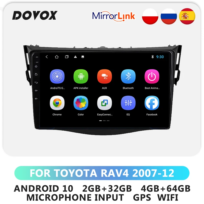 

Автомагнитола DOVOX для TOYOTA RAV4 2007-2012, Android 10, мультимедийный видеоплеер с GPS, Авторадио 2 Din, стерео, Wi-Fi, навигация