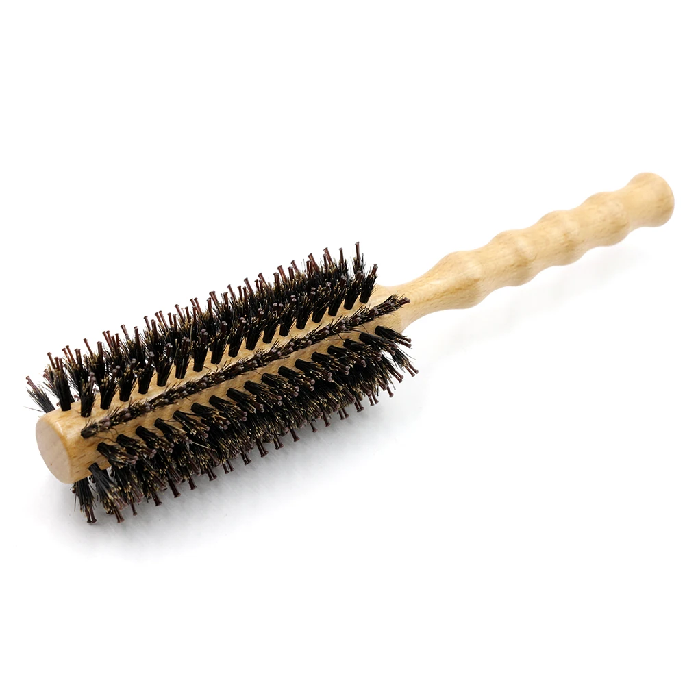 Профессиональная щетка из Кабановой щетины круглая деревянная расческа для