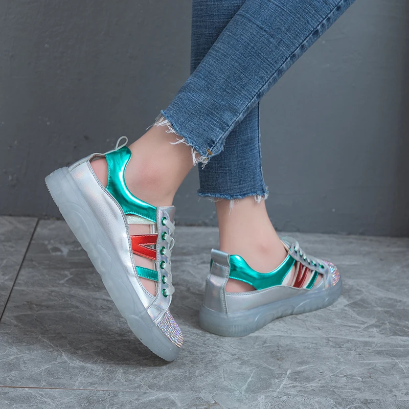 Rimocy/2019 г. Летние открытые сандалии с лазером женская обувь на плоской подошве со