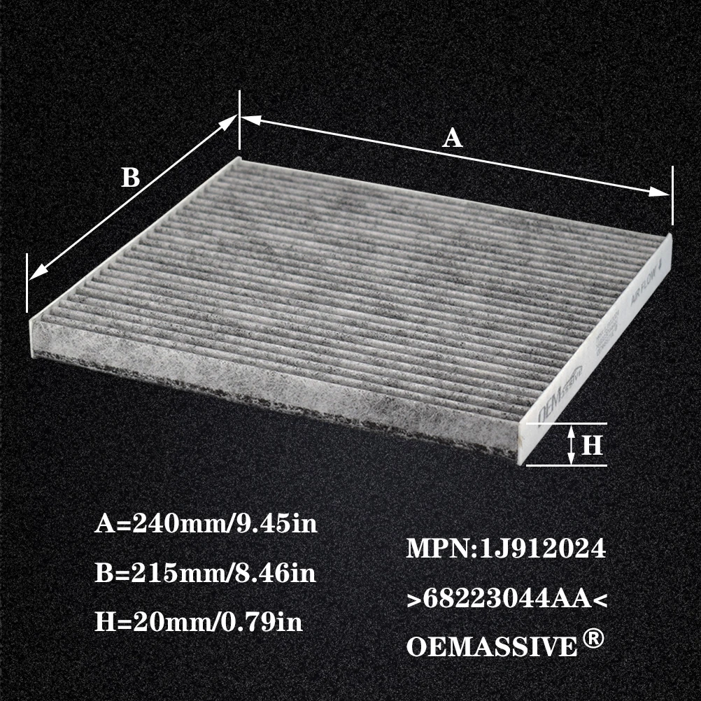 Автомобильный фильтр для кондиционера с активированным углем Jeep Cherokee KL 68223044AA