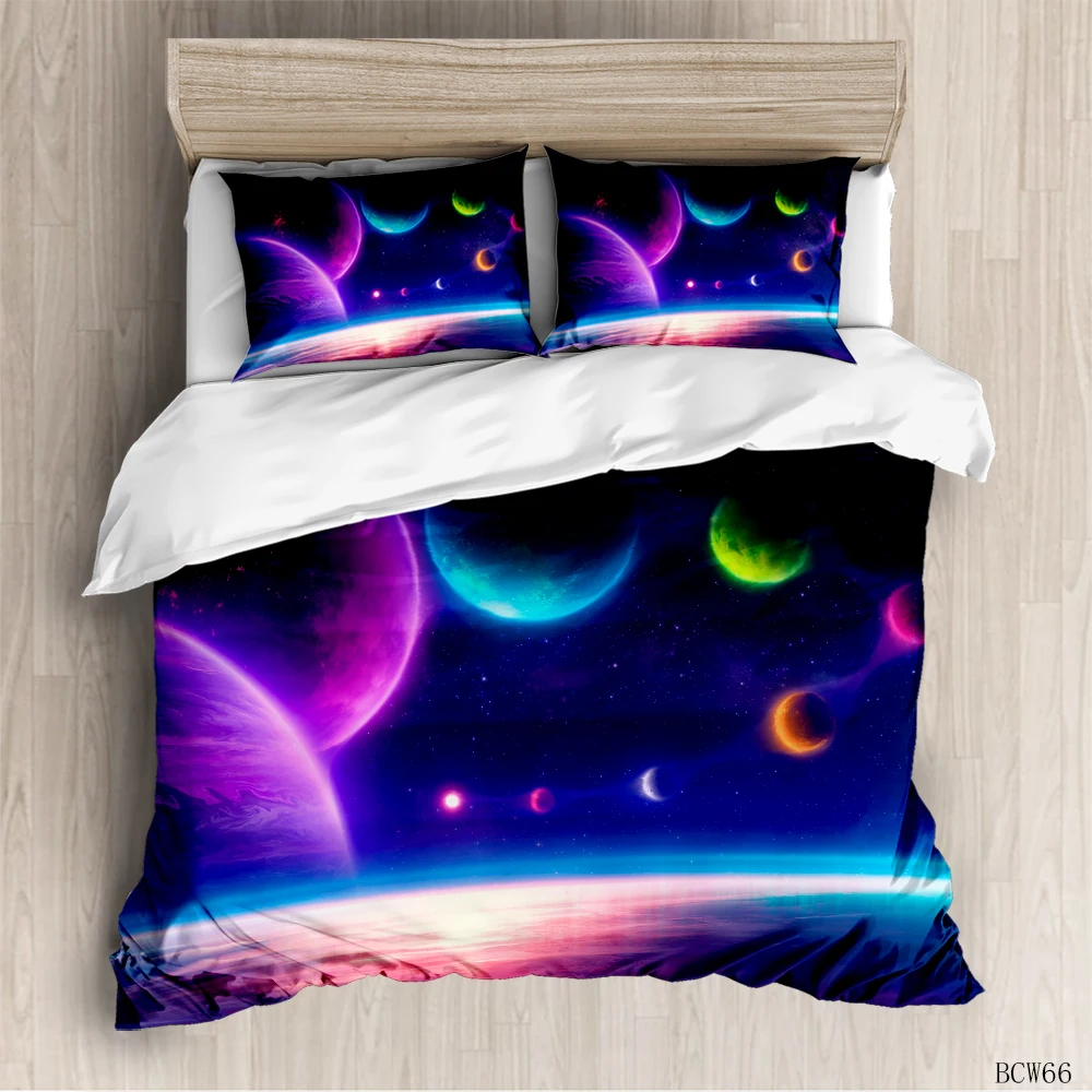 

Cosmic starry sky room bedding set luxury duvet Classic bed linen sky style home Bedding Set Duvet Cover Pillowcase