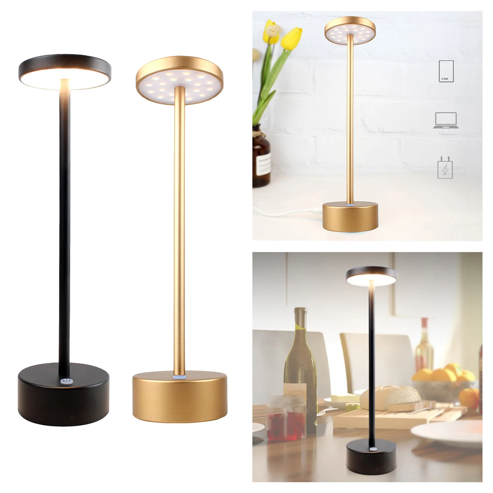 

Rechargeable Table Lamp Art Nightstand Desk Lamp Night Light Ornaments