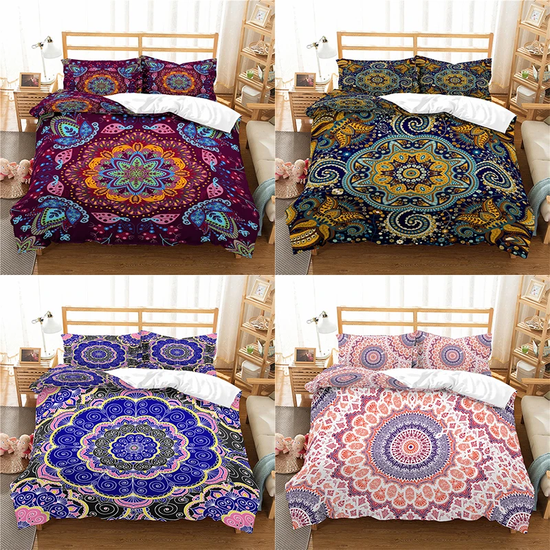

Home Textile Luxury 3D Mandala Print 2/3Pcs Comfortable Duvet Cover PillowCase Bedding Sets Queen and King EU/US/AU Size