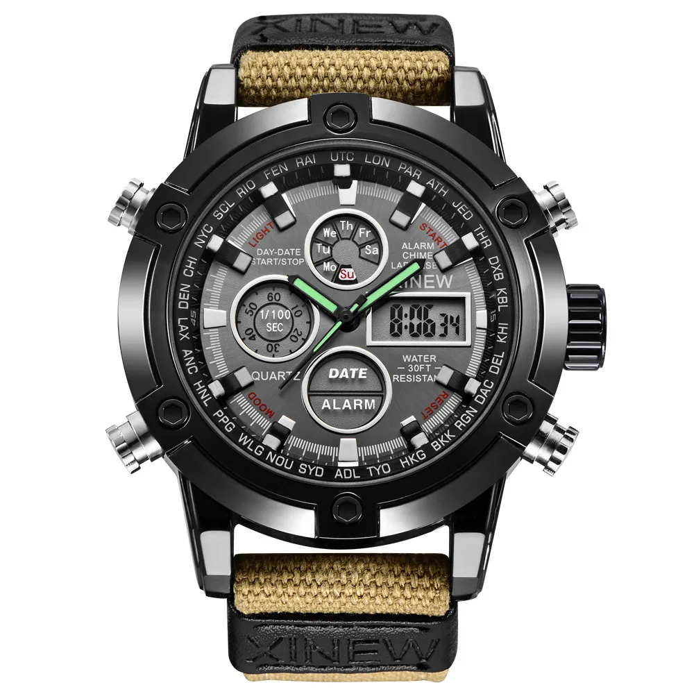 Мужские часы 2019 мужские с двойным дисплеем спортивные высокого качества 40