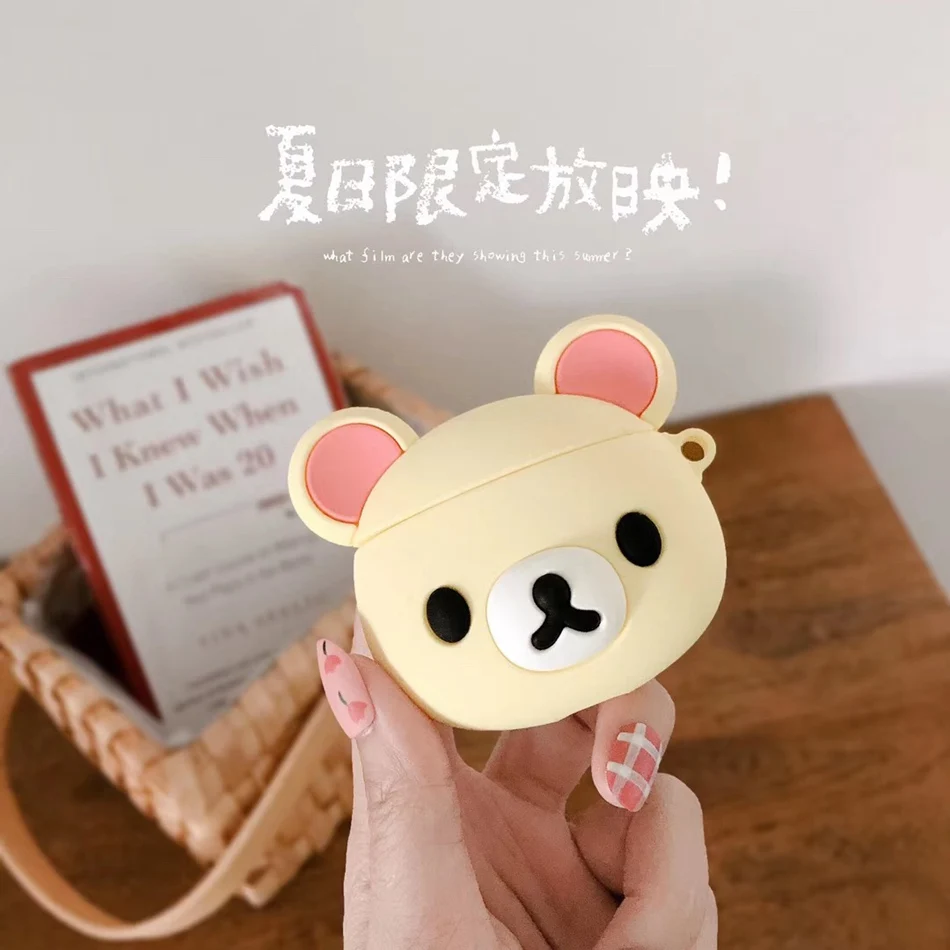 3D Медведь Тыква наушники в форме кота чехол для AirPods силиконовый олень милый мультфильм чехол для Apple Air pods чехол аксессуары коробка - Цвет: 629B