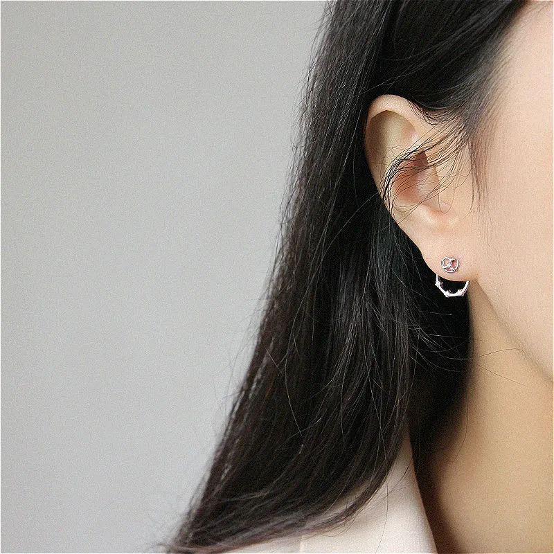 Серьги гвоздики из стерлингового серебра 925 пробы с цирконием в форме звезды