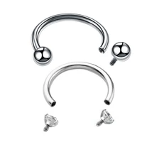 1pc surgical steel internally thread ball horseshoe rings piercing ear tragus eyebrow lip ring nose hoop septum jewelry