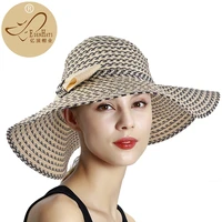 ladies mixed paper braid sun hat with paper braid bow beach hat s10 3592