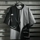 Модная мужская футболка в стиле хип-хоп с коротким рукавом, подходящая по цвету Мужская футболка с 5 рукавами