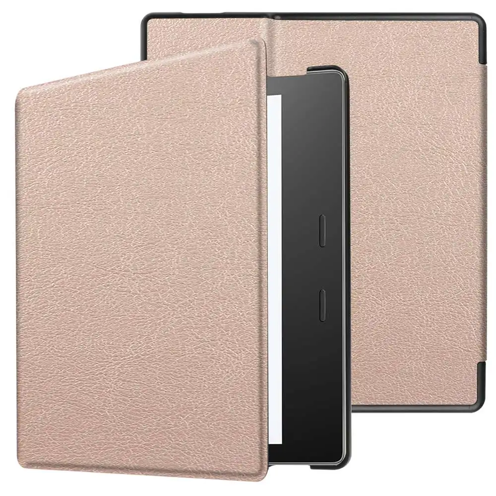 Для Amazon Kindle Oasis 3 7,0 Чехол Smart Wake Up Флип кожаный чехол для Amazon Kindle Oasis 2 7,0 сплошной цвет - Цвет: Rose Gold