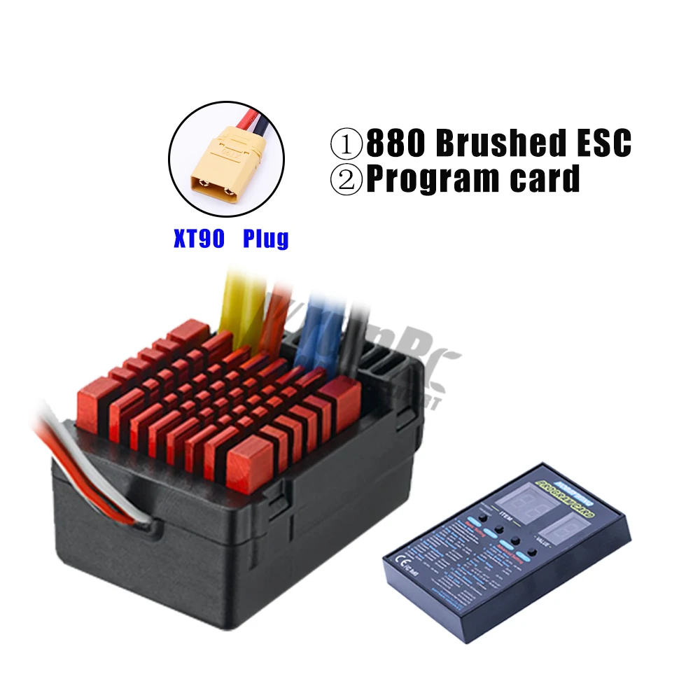 XT90 plugs Hobbywing QuicRun WP 880 80A двойной матовый водонепроницаемый ESC контроллер скорости для 1/8 RC автомобиля - Цвет: XT90 plugs