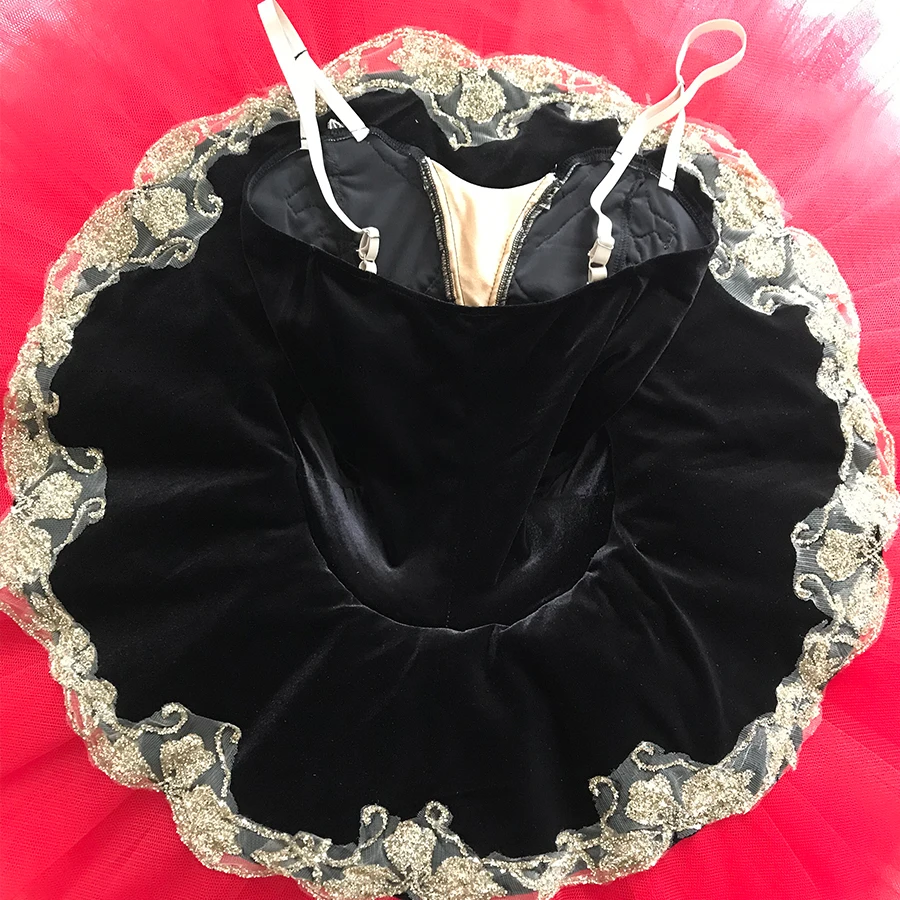 Черная балетная пачка для девочек с черным лебедем Одежда сцены Детские