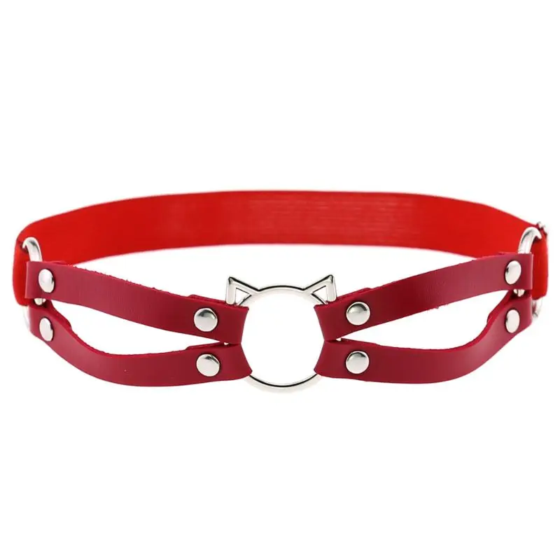 Женский сексуальный ремень из искусственной кожи с вырезами и котом